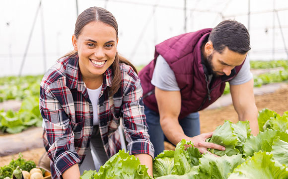 dos personas trabajando en el campo